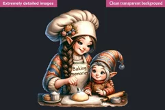 Gnome clipart, Mother's day Clipart, Gnome girl, baking Product Image 2