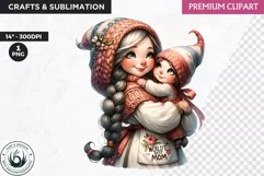 Best mom Gnome clipart, Mother's day Clipart, Gnome girl Product Image 1