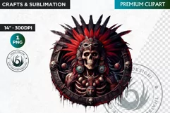 Native American God Spirit of death clipart, Round PNG Product Image 1