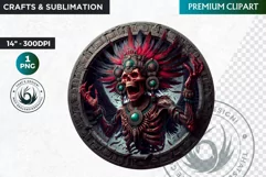 Native American God Spirit of death clipart, Round PNG Product Image 1
