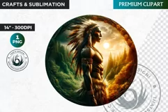 Native American God Spirit of death clipart, Round PNG Product Image 1