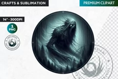 Native American God Spirit of death clipart, Round PNG Product Image 1