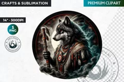 Native American God Spirit of death clipart, Round PNG Product Image 1
