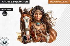 Native spirit Cowgirls clipart, Western fashion clipart Product Image 1