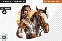 Native spirit Cowgirls clipart, Western fashion clipart Product Image 1