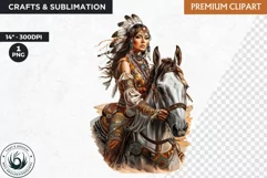 Native spirit Cowgirls clipart, Western fashion clipart Product Image 1