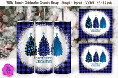 20 Oz Christmas Skinny Tumbler Sublimation    blue