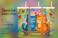 20oz Adorable Kissing Cats Tumbler Wrap Product Image 1
