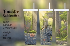 20 OZ Floral Ornamental Panther Tumbler Wrap Product Image 1