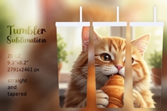 20oz Ginger Cat Croissant Tumbler Wrap Product Image 1