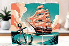 Vintage Nautical Clipper Ship Wrap | 20 oz Skinny Tumbler Product Image 3
