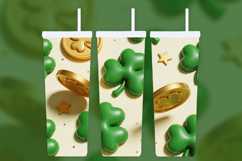 20OZ 3D Clover and Gold Coin Tumbler Wrap Product Image 2