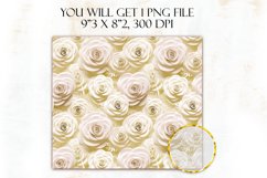3D Cream Roses 20 oz Skinny Tumbler Wrap Sublimation PNG Product Image 2