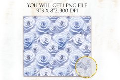 3D Blue Roses 20 oz Skinny Tumbler Wrap Sublimation PNG Product Image 2