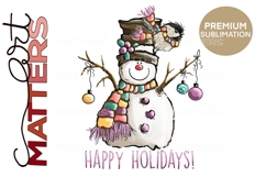 Snowman Chickadee Illustrations, Happy Holidays Product Image 2
