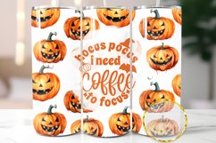 Halloween 20 oz Skinny Tumbler Wrap Sublimation PNG Design Product Image 1