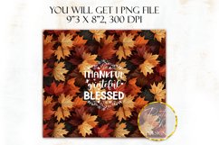 Fall 20 oz Skinny Tumbler Wrap Autumn Sublimation PNG Design Product Image 2