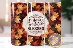 Fall 20 oz Skinny Tumbler Wrap Autumn Sublimation PNG Design Product Image 1