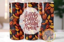 Fall 20 oz Skinny Tumbler Wrap Autumn Sublimation PNG Design Product Image 1