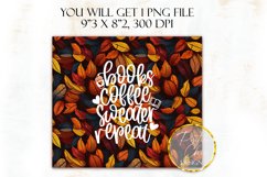 Fall 20 oz Skinny Tumbler Wrap Autumn Sublimation PNG Design Product Image 2