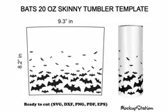 Halloween Tumbler SVG Template 20oz Skinny, Bats Cut File Product Image 1