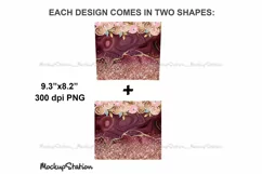 Pink Glitter Tumbler Wrap Design Sublimation PNG I Floral Product Image 3