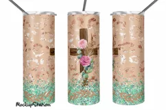 Christian Tumbler Design PNG | Cross Easter Sublimation Wrap Product Image 1