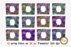12 Colorful Leopard Print 20 Oz Skinny Tumbler Bundle Product Image 3