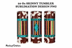 Western 20oz Skinny Tumbler Serape Sublimation Design PNG Product Image 2