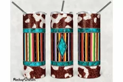Western 20oz Skinny Tumbler Serape Sublimation Design PNG Product Image 1