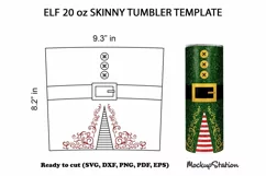 Elf Tumbler SVG Template, Christmas 20oz Skinny Design Product Image 1