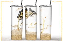 Mr. &amp; Mrs. Wedding Bride and Groom 20oz Skinny Sublimation Product Image 1