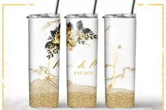 Mr. & Mrs. Wedding Bride and Groom 20oz Skinny Sublimation Product Image 1