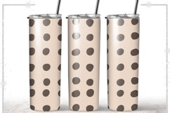 Polka dot brown 20 oz Skinny Tumbler full wrap Product Image 1