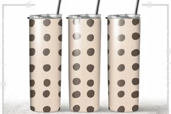 Polka dot brown 20 oz Skinny Tumbler full wrap Product Image 1