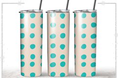 Polka dot green 20 oz Skinny Tumbler full wrap Product Image 1
