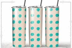 Polka dot green 20 oz Skinny Tumbler full wrap Product Image 1