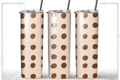 Polka dot vintage brown 20 oz Skinny Tumbler full wrap Product Image 1