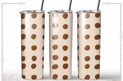 Polka dot vintage brown 20 oz Skinny Tumbler full wrap Product Image 1