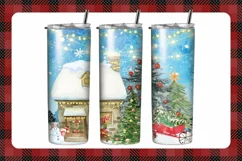 Christmas lights snowman 20 oz Skinny tumbler wrap Product Image 1
