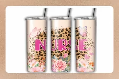 Nurse flower butterfly 20 oz Skinny Tumbler Product Image 1