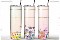 Watercolor Flowers Coffee Love 20oz Skinny Coffee Tumbler Product Image 1