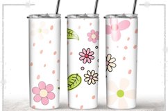 Daisy Flowers 20oz Skinny Coffee Tumbler Sublimation Wrap Product Image 1