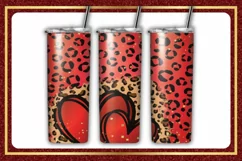 Red Heart Leopard 20 oz Skinny Tumbler Valentine Design Product Image 1