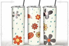 Daisy Flowers 20oz Skinny Coffee Tumbler Sublimation Wrap Product Image 1