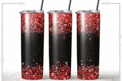 Black red glitter Coffee Love 20oz Skinny Coffee Tumbler Product Image 1