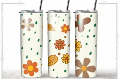 Daisy Flowers 20oz Skinny Coffee Tumbler Sublimation Wrap Product Image 1