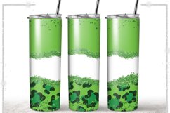 St Patrick&#039;s Day Leopard 20oz Skinny Coffee Tumbler Wrap Product Image 1