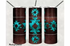 Leather Tumbler Sublimation Design PNG| Western 20oz Skinny Product Image 1
