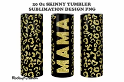Mama Tumbler | Mother's Day Tumbler | Leopard Gold Glitter Product Image 2